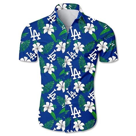 Los Angeles Dodgers Hawaiian Shirt Tropical Flower T For Fans Jack