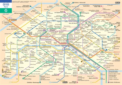 Mappa Metropolitana E Rer Parigi