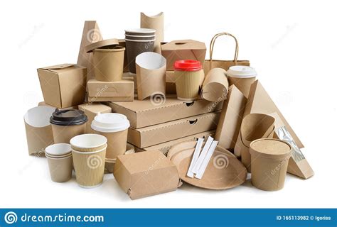 No doubt, they represent a step forward towards 100% renewable packaging. Eco Friendly Fast Food Containers Isolated On White. Stock ...