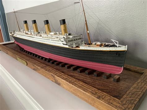 Rms Titanic Model 1350 Scale With Custom Wood Base And Etsy