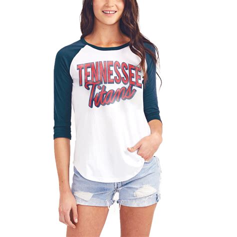 Tennessee Titans Womens Whitenavy Play Action Vintage 34 Sleeve