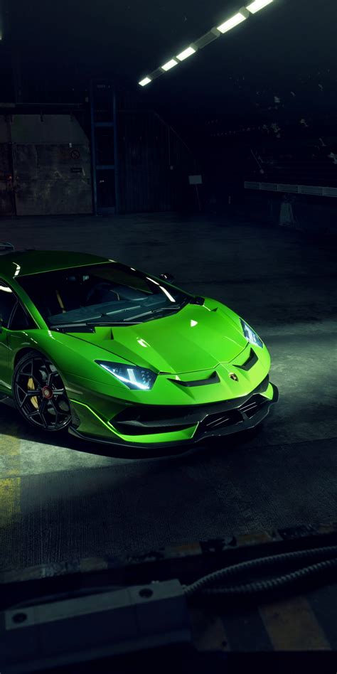 Download Lamborghini Aventador Svj Green Sportcar 2019 1440x2880