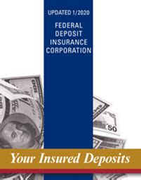 The federal deposit insurance corporation is an independent government insurance agency that protects customers' deposits in banks and thrift institutions in case of bank failures. Deposit Insurance Brochures