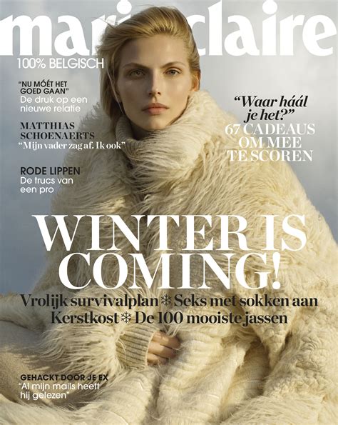 Marie Claire België December 2015 Marie Claire Magazine Cover Magazine Cover Marie Claire