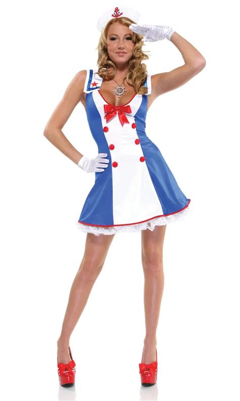 Overboard Sailor Girl Fancy Dress Costume Sexy Adult Sailor Halloween Cosplay Costumes For Women
