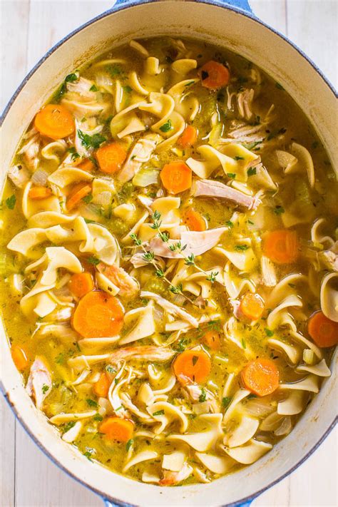 Easy homemade chicken noodle soup recipe. Easy 30-Minute Homemade Chicken Noodle Soup - Averie Cooks