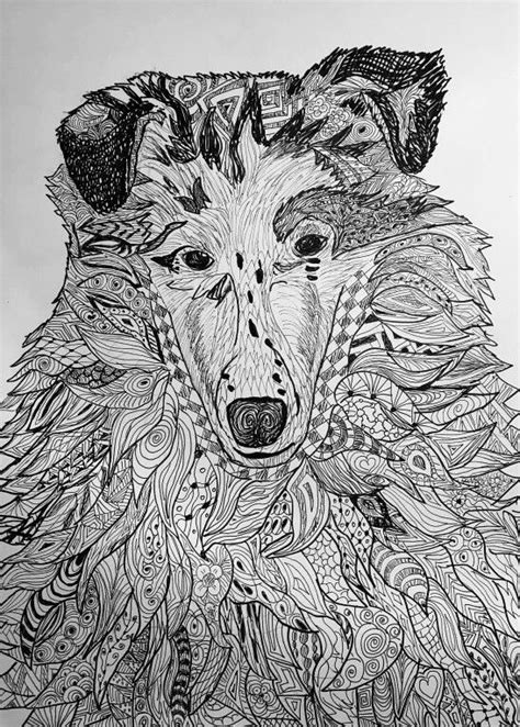 Outline pictures for coloring colored mandalas cute unicorn coloring pages doodle art alley all quotes coloring pages easy zentangle coloring pages fairy and unicorn coloring pages free mandala coloring pages free mandala coloring pages pdf free printable cartoon. Zentangle Inspired Dog Art , Rough Collie | Dog coloring ...