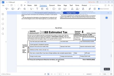 2023 Irs Form 1040es Printable Forms Free Online