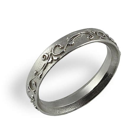 Looking for matching wedding bands? Ornament Wedding Band , White Gold , Unique Wedding Ring ...
