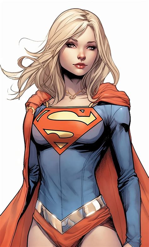 A Woman In A Superman Costume With Blonde Hair