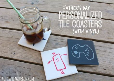 Personalized Coasters With Vinyl Fathers Day Personalized Coasters