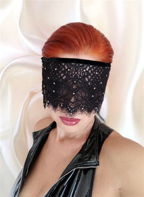 black lace blindfold mask fetish mask bdsm mask gothic etsy