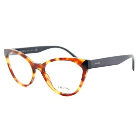 Shop Prada Pr 02tv 4bw1o1 Havana Plastic Cat Eye 52mm Eyeglasses Free