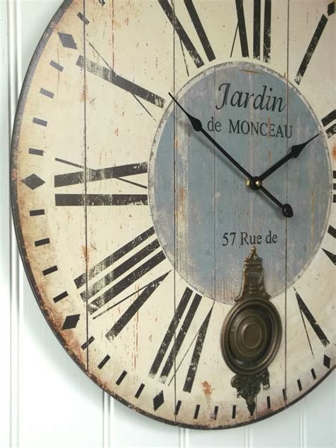 Extra Large 60cm Antique French Vintage Style Wall Clock Shabby Chic