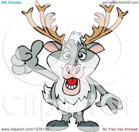 Find over 100+ of the best free upside down images. Clipart of a Happy Reindeer Holding a Thumb up - Royalty ...