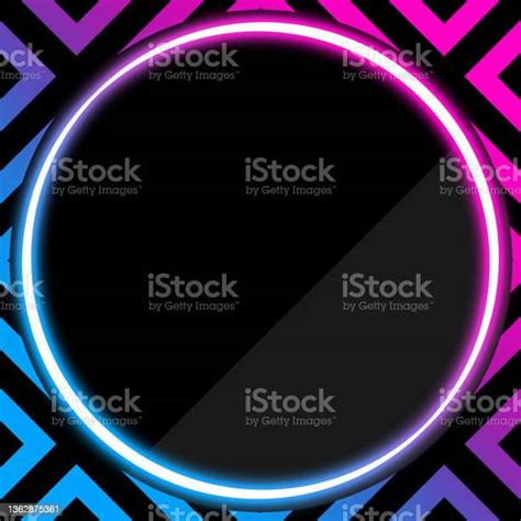 Bingkai Neon Dan Latar Belakang Geometris Ilustrasi Stok Unduh Gambar