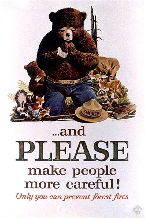 Smokey Bear Praying Vintage Poster Poster Art Design