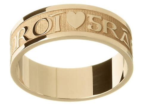 Gents 10k Gold Gra Geal Mo Chroi Gaelic Ring Wed254