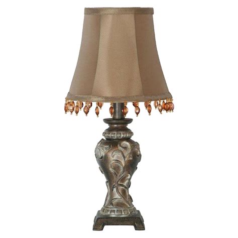 Distressed Brown And Beige Accent Lamp 15 In Shade Sold Separately