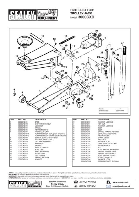 Sealey Jack Replacement Parts