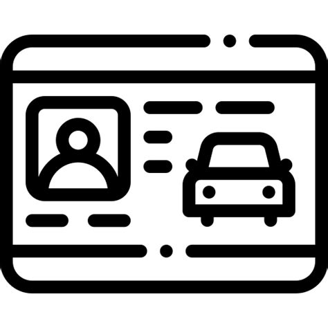 Driver License Detailed Rounded Lineal Icon