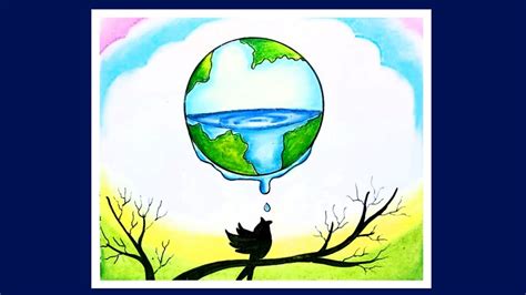How To Draw Save Water Picture Step By Step Drawing Of Save Water