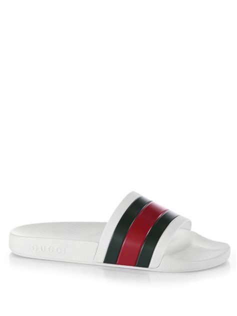 Gucci Pursuit 72 Rubber Slides In White For Men Lyst
