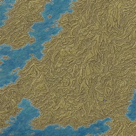Krea Well Drawn Highly Detailed Topographical Map Of A Large Fantasy