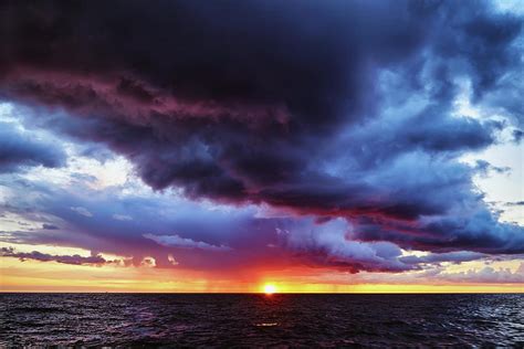 Fantastic Stormy Sunset On The Baltic Sea Photograph By Sergey Pro