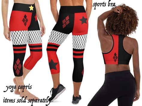 Harley Quinn Workout Outfit Cosplay Woman Halloween Yoga Etsy