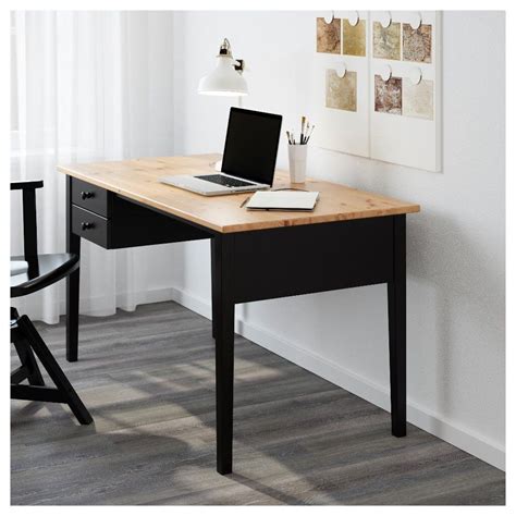 Solid Wooden Desk Ikea Black 140 X 70 Cm Free Delivery In