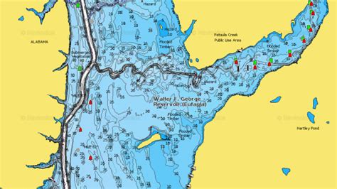 Lake Eufaula Alabama Fishing Map Black Sea Map