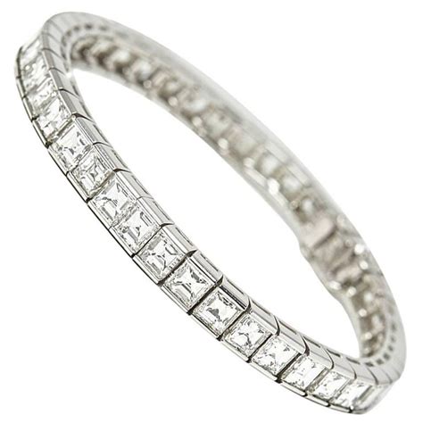For example, the famous love bangle starts at $1,210 for a simple model in 18k. Cartier Platinum Diamond Tennis Bracelet For Sale at 1stdibs