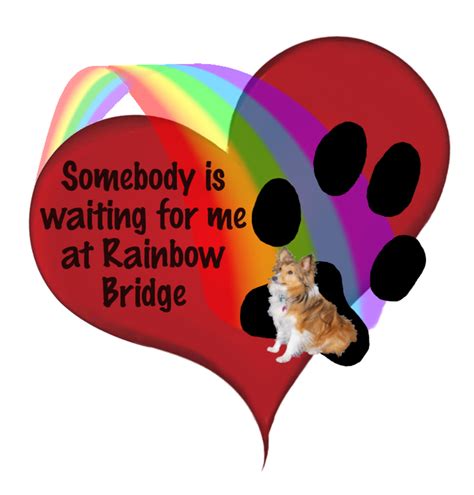 Digital Rainbow Bridge Plus Heart With Dog Paw Print Memorial Dog