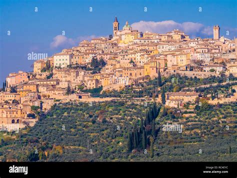 Panoramic View Of Trevi Historical Center Picturesque Mediaeval