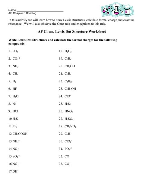 Lewis Structures Worksheet