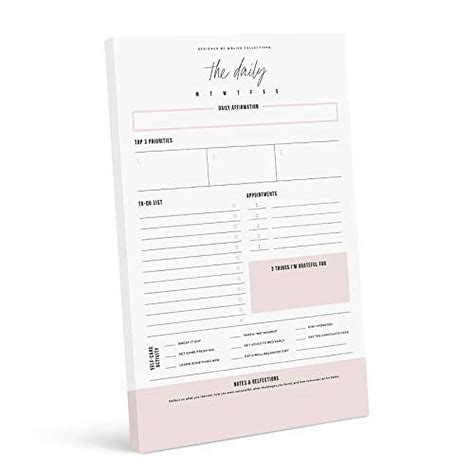 Bliss Collections Daily Planner Simple Pink Self Care Calendar