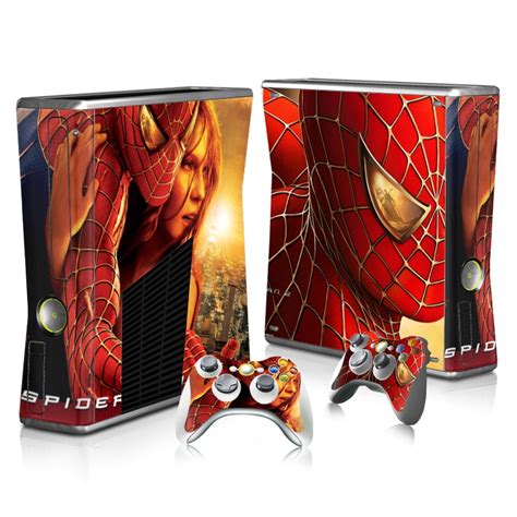 Spiderman Sticker Cover For Microsoft Xbox 360 Slim Decal Skin Console