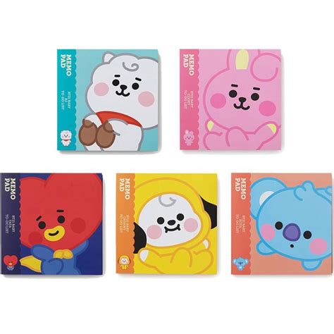 Kpop Bts Bt21 Memo Pad Bookmarks Cute Baby Cartoons Sticky Notes Index