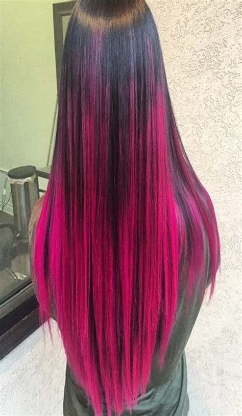 10 Ombre Dark Pink Hair Fashion Style