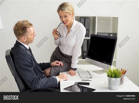 Secretary Flirting Her Boss Office Image Photo Bigstock