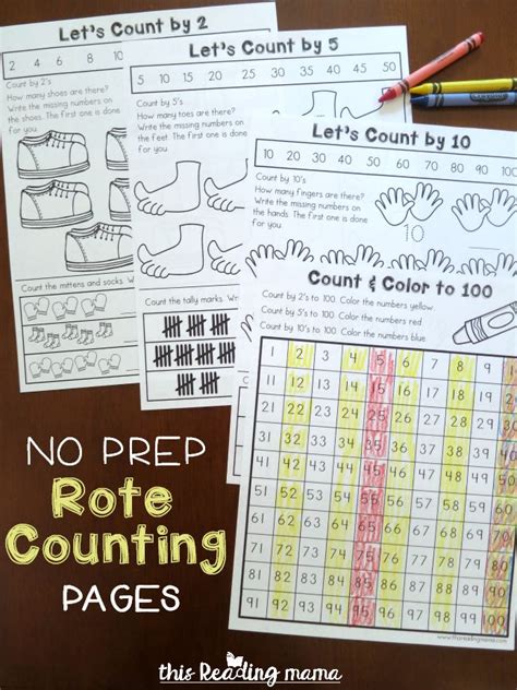 No Prep Rote Counting Pages Free For 2 5 And 10 This Reading Mama