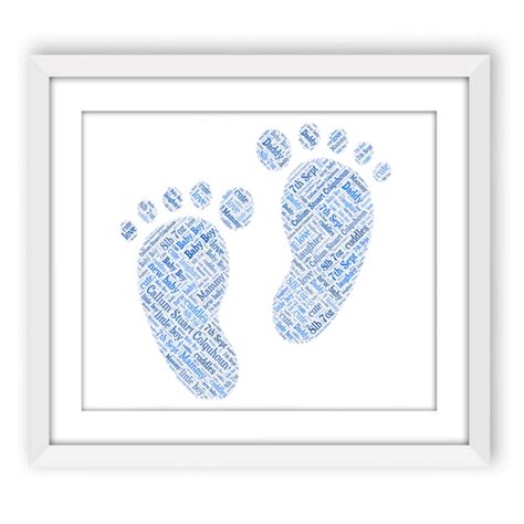 Baby Boy Footprints Words With Love