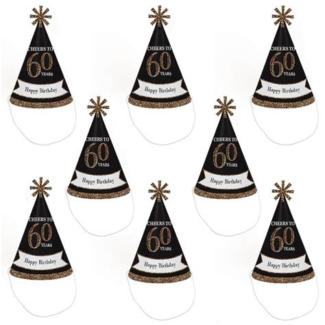 60th Birthday Party Cone Happy Birthday Party Hats For Kids Etsy