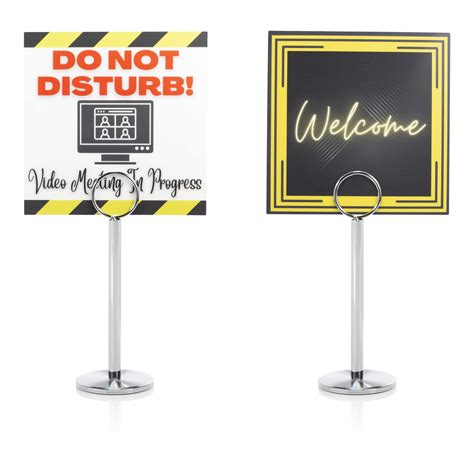 Do Not Disturb Sign And Stand 2 Sided Meeting In Progress Desk Sign For