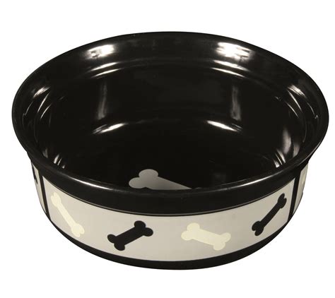 Black Ceramic Dog Bowl
