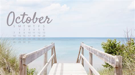 October 2018 Calendar Coastal Wallpaper For Iphone And Desktop