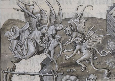 Angels And Demons Fight Over The Soul Angels And Demons Medieval Art