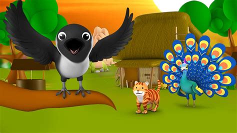 From the treetop, the crow could see the deer now clearly and told his other friends, friends, he is only a deer who is. The Cat, Crow and Peacock in Rain Telugu Story - వర్షంలో ...