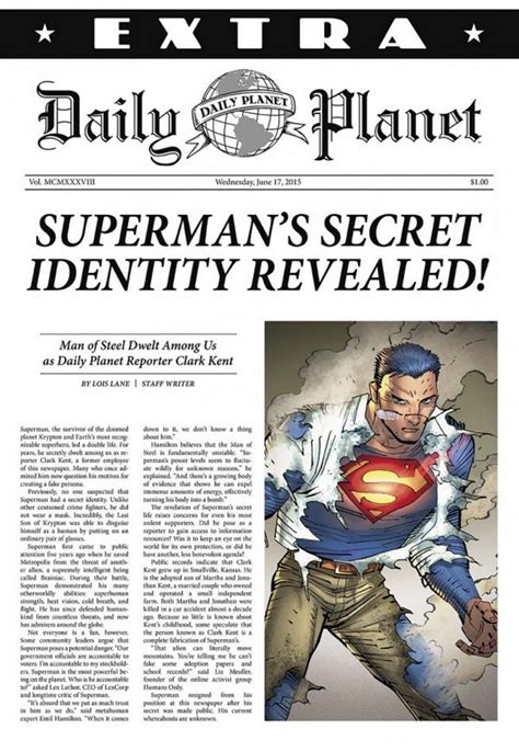 Lois Lane Article Revealing Superman As Clark Kent Surfaces Online
